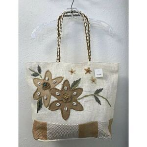 Straw Tote Large Beach Hand Bag Multi Color Shoppi